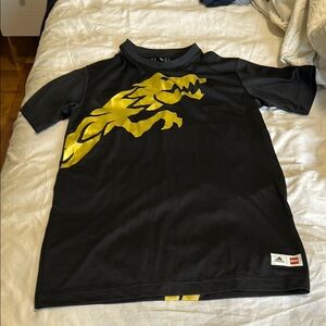 Adidas Lego Kids Medium Black Aeroready Short Sleeve Shirt